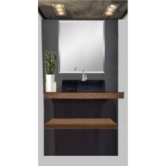 117.117 - CONJUNTO PARA BANHEIRO YES 80 - ANTIQUE (C/ CUBA QUADRATO PRETA)