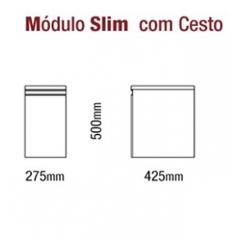 89.89 - MÓDULO SLIM C/ CESTO (BRANCO)