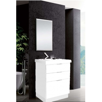 97.97 - TOUCADOR BLU 60 C/ LAVATÓRIO (C/ BASE) BRANCO (C/ GAVETAS BRANCAS)