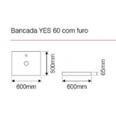 119.119 - CONJUNTO PARA BANHEIRO YES 60 - BRANCO (C/ CUBA QUADRATO BRANCA)