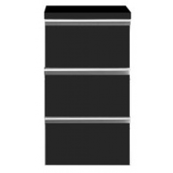 124.124 - MÓDULO SLIM C/ 3 GAVETAS (PRETO)