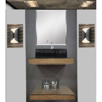 112.112 - CONJUNTO PARA BANHEIRO YES 60 - ANTIQUE (C/ CUBA QUADRATO PRETA)