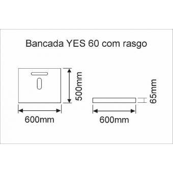 129.129 - BANCADA YES 60 ANTIQUE (VIDRO COM RASGO INCOLOR)